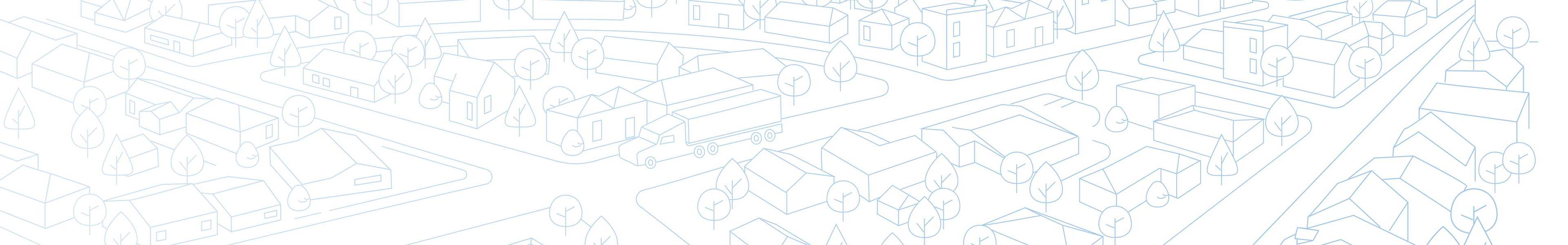 illustration of city with moving truck - United Van Lines®