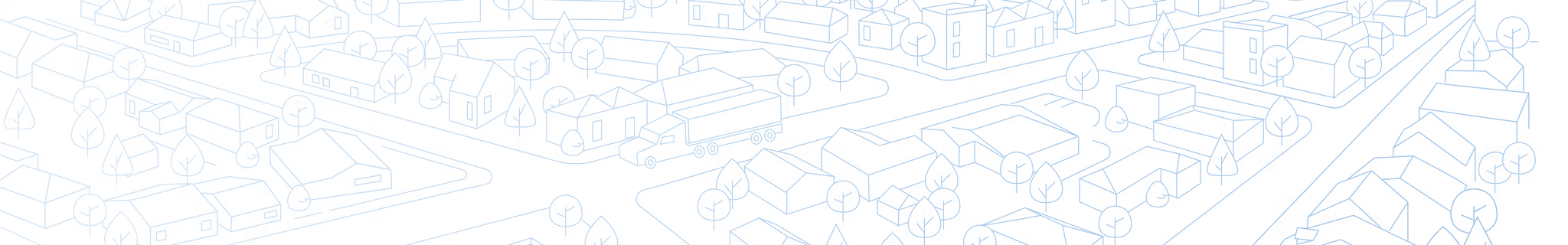 illustration of city with moving truck - United Van Lines®