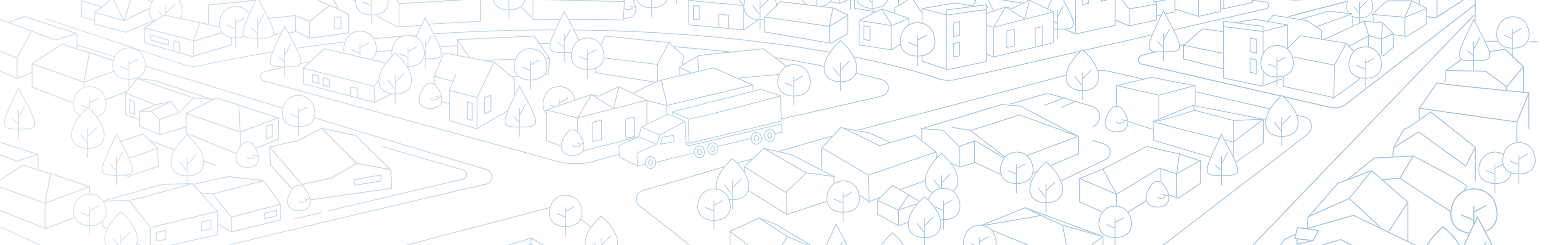 illustration of city with moving truck - United Van Lines®